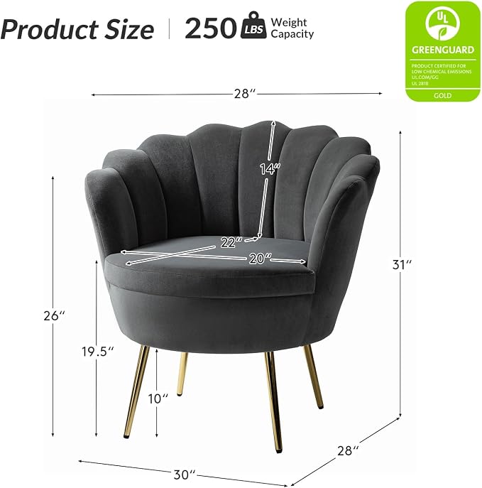 HULALA HOME Modern Velvet Accent Chair - Image 2