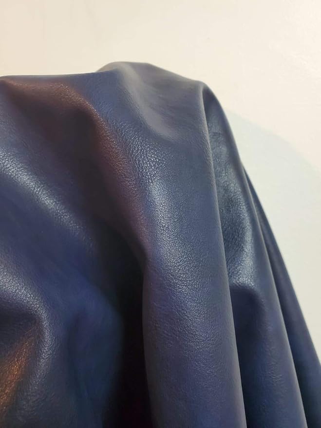 NAT Leathers | Navy Soft Faux Vegan Leather PU | 3 Yard Cut by The Yard | - Image 3