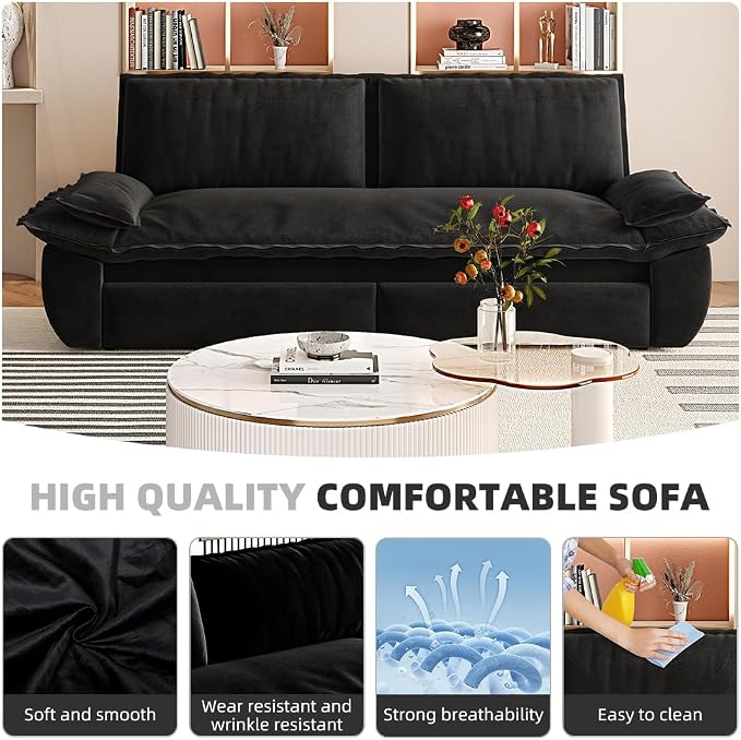 KEIKI 73.2" Queen Sleeper Sofa Bed, 3-in-1 Convertible Pull Out Couch - Image 5