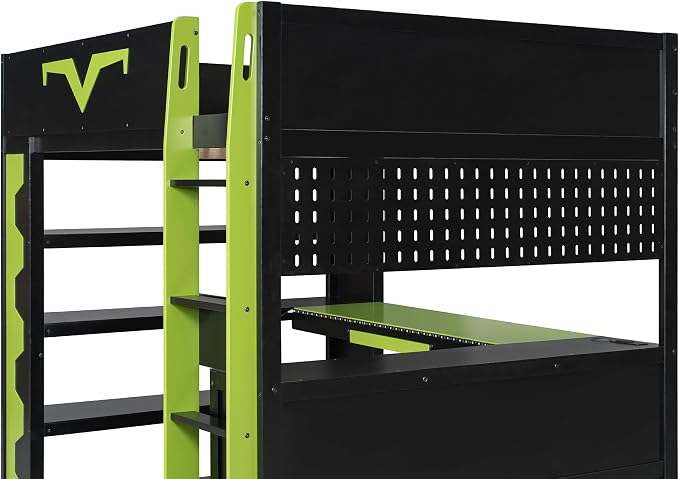Full Size Gaming Loft Bed with Integrated Desk & RGB LED Lights, Pro-Gamer Bunk - Image 6