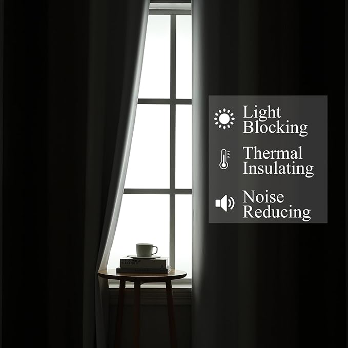 Estelar Textiler Brown and Greyish White Ombre Blackout Curtains 90 Inch Length - Image 3