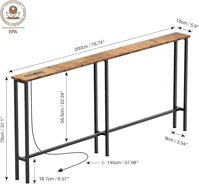 Keelian 78" Narrow Console Sofa Table - Image 2