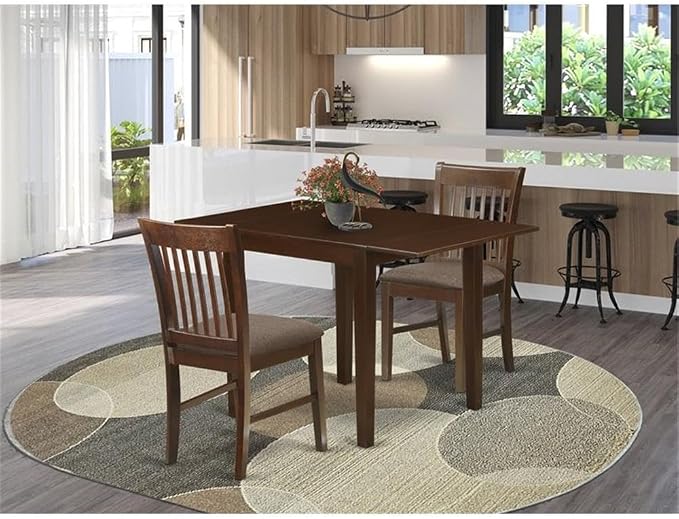 East West Furniture NDNO3-MAH-C 3 Piece Dinette Set - Image 2