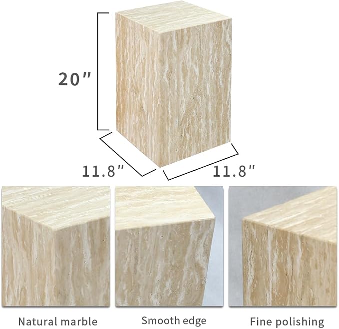 Luxury Marble Side Table, Square End Table - Image 2