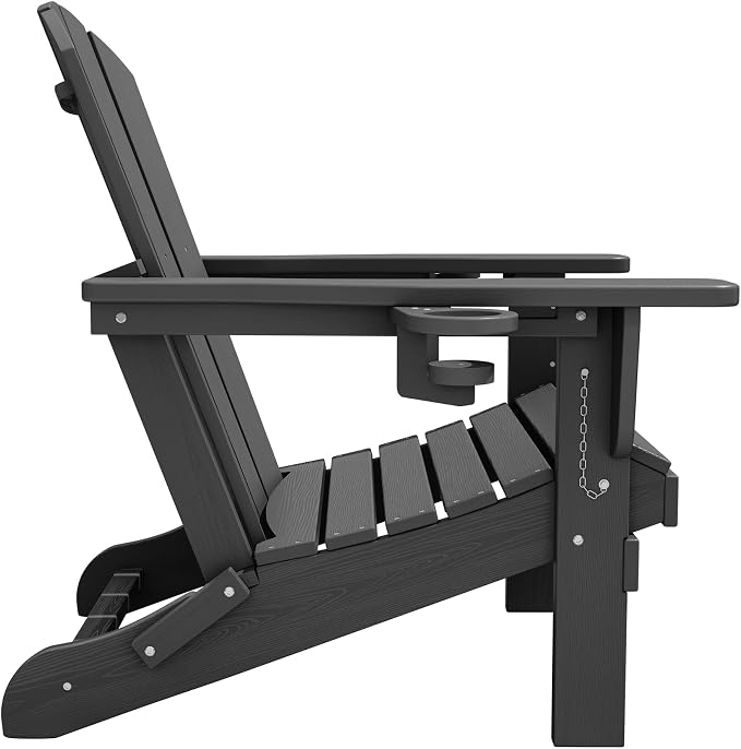 SERWALL Foldable Adirondack Chair Set of 2, HDPE Adirondack Chair - Image 11