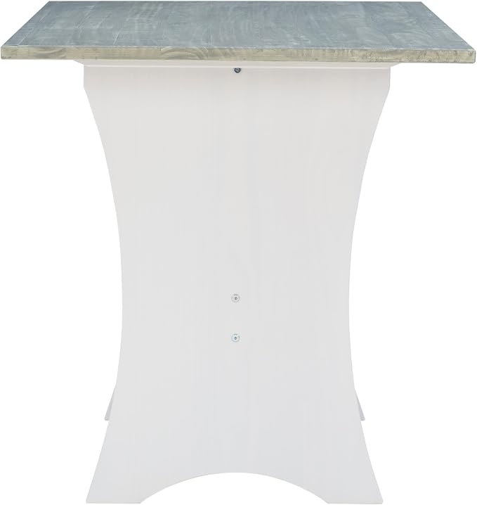 Linon Jackie Two Tone Pine Wood Coastal Corner Dining Nook in Graywash/White - Image 9