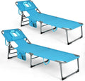 Goplus Tanning Chair, Folding Adjustable Patio Lounge Chair by Goplus