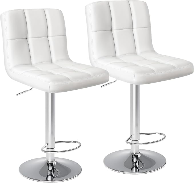 DUMOS Bar Stools Set of 2, 24 inch Counter Height Bar Stools, Upholstered - Image 3