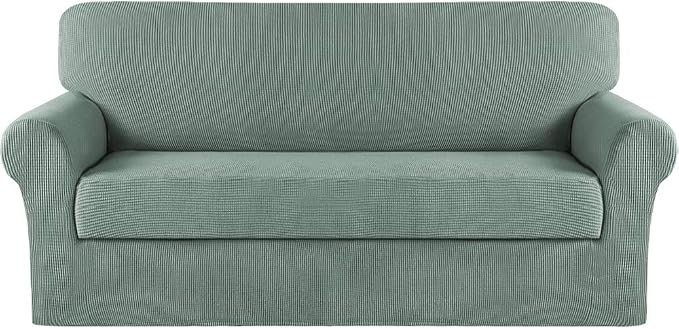Turquoize Stretch Sofa Slipcover 2 Pieces Sofa Cover Couch Cover by Turquoize