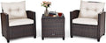 Tangkula 3 Pieces Patio Furniture Set, PE Rattan Wicker 3 Pcs Outdoor Sofa Set by TANGKULA