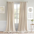 MIULEE Back Tab Cream Beige Curtains 96 Inch Long 2 Panels Set by MIULEE