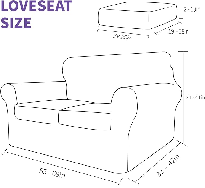 ZNSAYOTX 3 Piece Loveseat Covers - Image 6