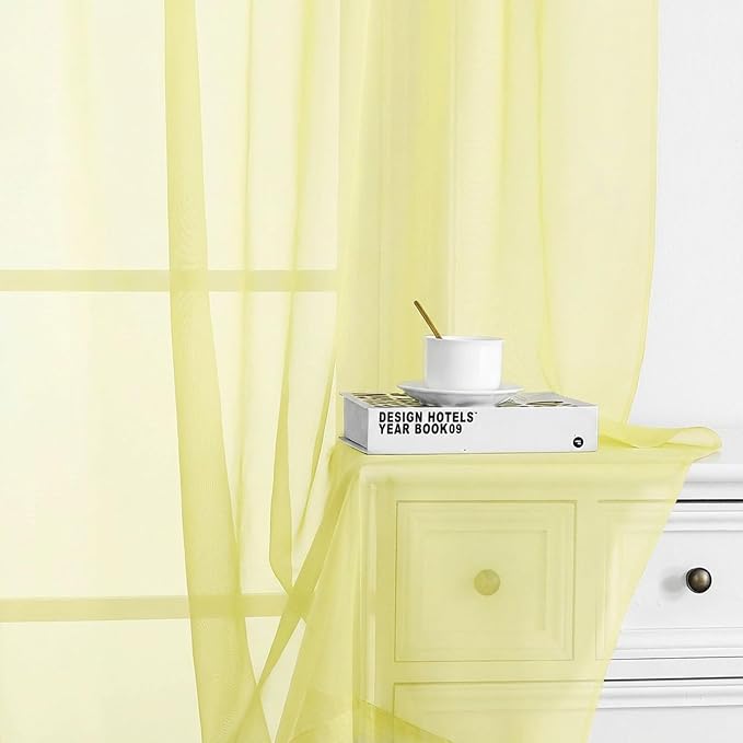 Chyhomenyc Sheer Curtains 84 Inches Long 2 Panels Set - Image 8