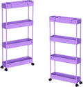 SPACELEAD 2-piece Set Slim Storage Cart 3 Tier, Bathroom Organizer Rolling by Home