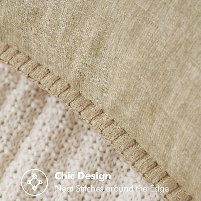 MIULEE Pack of 2 Couch Throw Pillow Covers 18x18 Inch Beige Farmhouse - Image 2