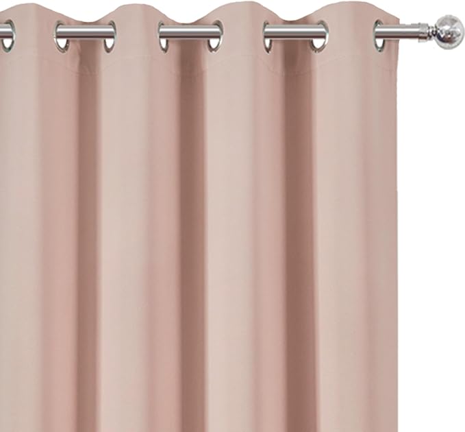 LEMOMO Blush Blackout Curtains 52 x 63 Inch Length/Set of 2 Curtain - Image 6
