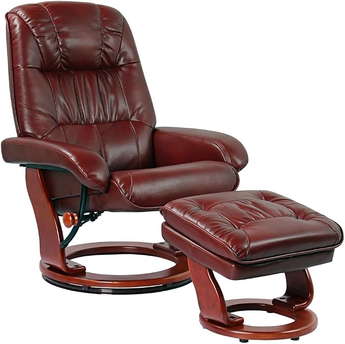 Benchmaster Kyle Ruby Red Swivel Faux Leather by Benchmaster