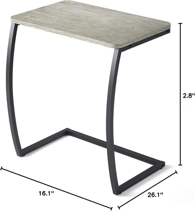 SRIWATANA Side Table, End Table, Vintage C-Shaped Couch Table - Image 3