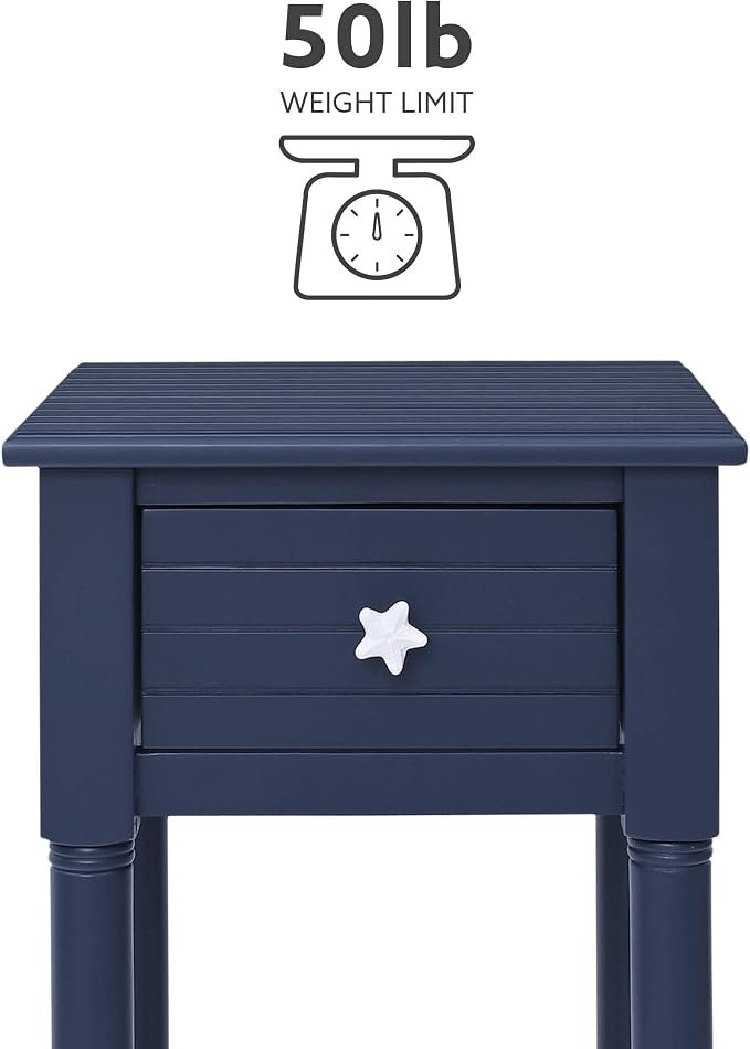 Linon Raleigh Navy Small Accent Table - Image 6