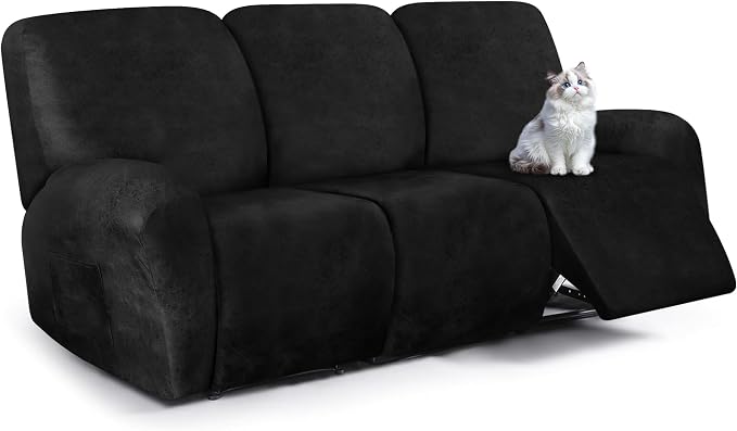 ANARACHON Leather Look Recliner Couch Cover, 8-Pieces Stretch Recliner Sofa by ANARACHON