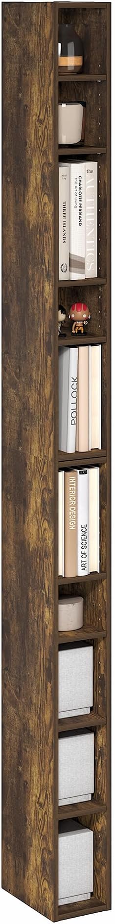 Furinno Fulda Book Shelf, 10-Tier Bookshelf, Space Saving Storage Shelf Bookcase - Image 4
