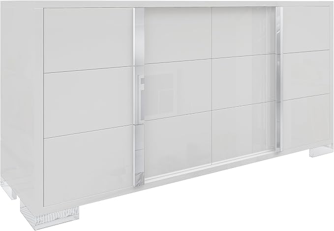 AMERLIFE 54" W High Gloss 6 Drawers Dressers - Image 9