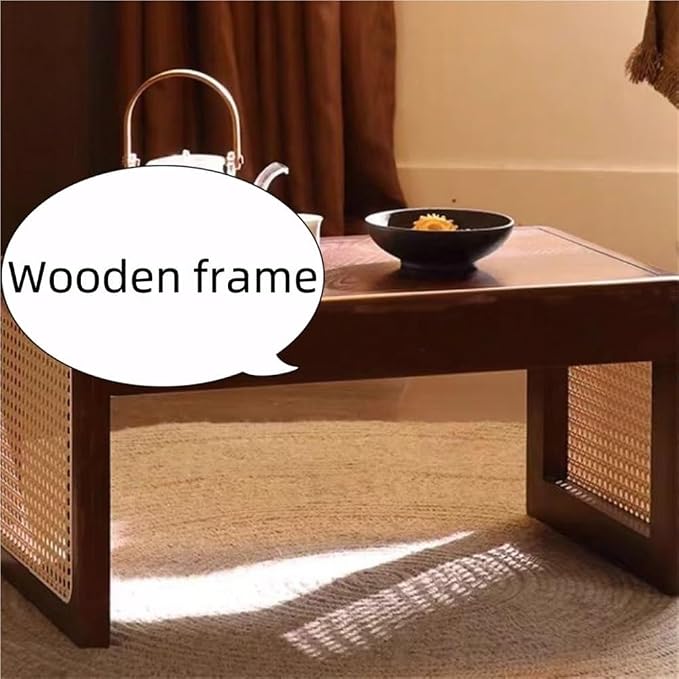 Japanese Wooden Bay Window Nightstand Coffee Table Sofa Side Table Square Tea - Image 3