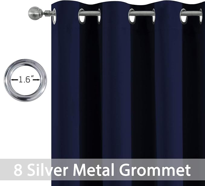 Yakamok Blackout Curtains Room Darkening Thermal Insulated Grommet top Window - Image 3