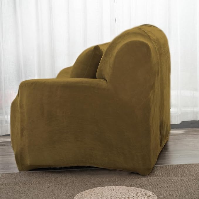 vctops 1-Piece Velvet Plush Stretch Chair Sofa Slipcover Soft Fuzzy Fluffy - Image 4