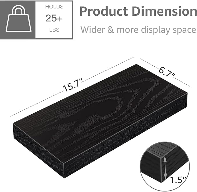 QEEIG Floating Shelves for Wall Bathroom Shelf Bedroom Kitchen Living Room - Image 3