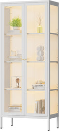 Polup Display Cabinet with 3 Color LED Lights and Tempered Glass, 66 Inch Tall by POLUP