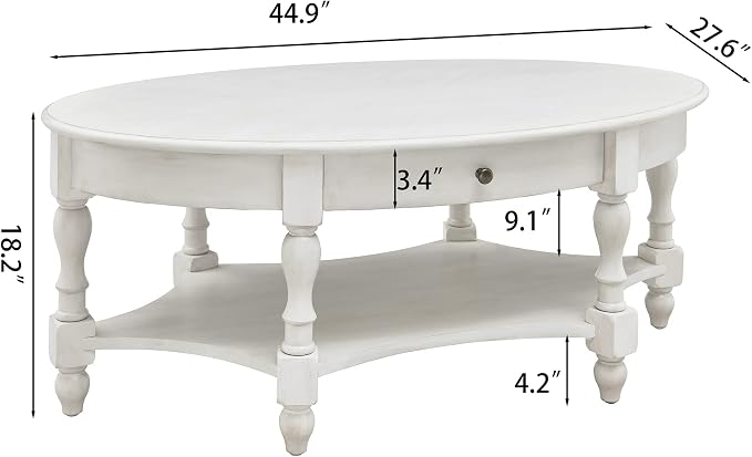 Solid Wood Oval Coffee Table - Image 2