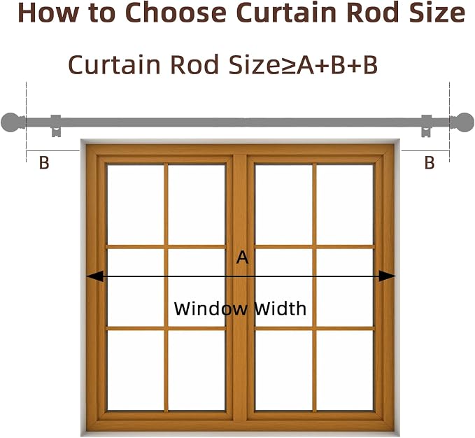 SMODBRODRE Curtain Rods for window 32 to 120, 2 Pack Black 5/8 inch Splicing - Image 5