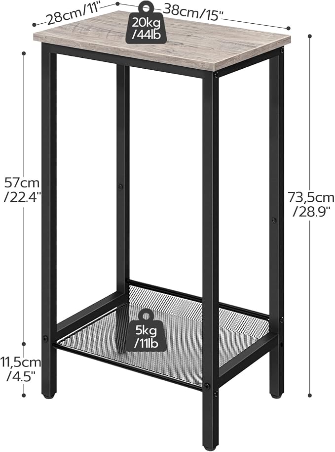 HOOBRO Tall Side Table, Industrial End Telephone Table - Image 3