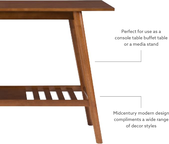 Linon Melissa Mid-Century Modern Walnut Console Table - Image 5