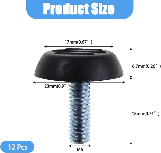 M6 Adjustable Furniture Levelers Table Feet Screw in Threaded, Screw on Chair - Image 2