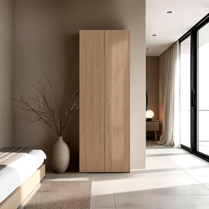 Soham Closet System Eco-Friendly Bedroom Organizer in Macadamia Finish by Unknown