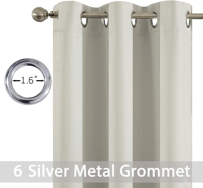 Yakamok Room Darkening Blackout Curtains Thermal Insulated Grommet Curtain - Image 3