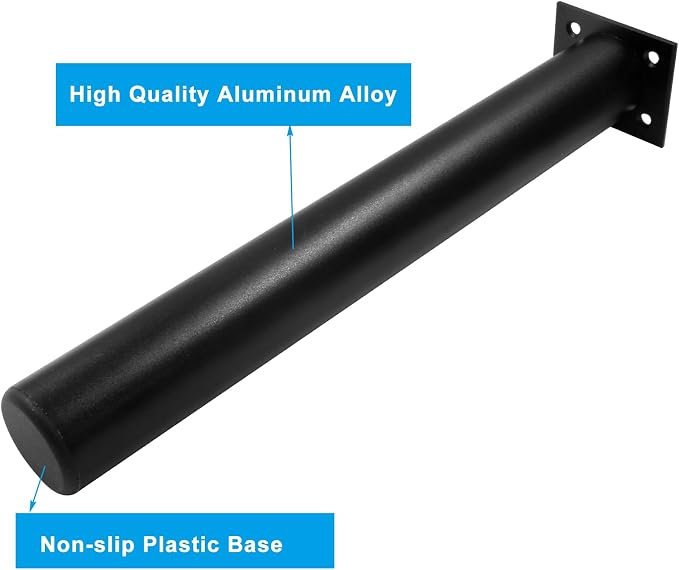 Set of 4 Aluminum Alloy Furniture Legs 12 Inch Height, 1.5 Inch Diameter - Image 4