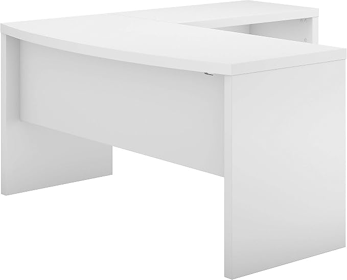 Bush Business Furniture Echo L Shaped Bow Front Office Desk in Pure White by BushBusinessFurniture