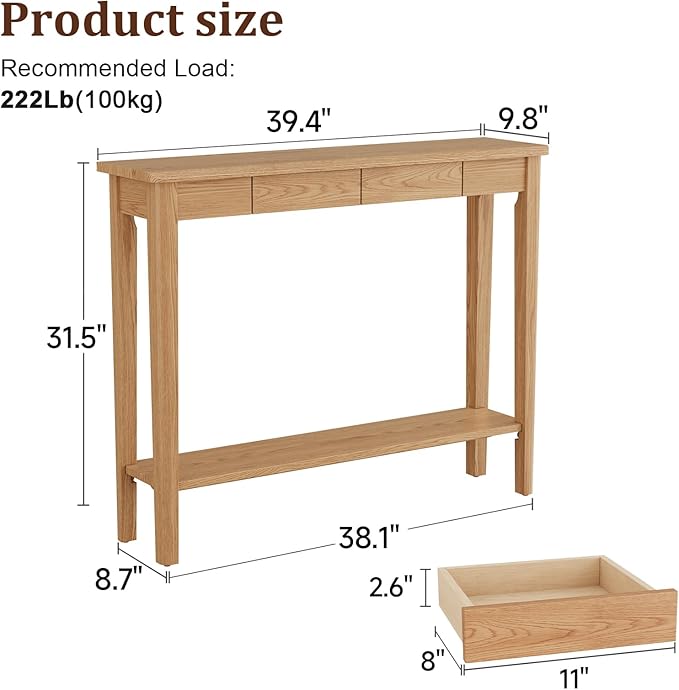 AQIMUELE Wood Console Table - Image 2