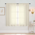 Cream Window Sheer Curtains 54 inch Length, Soft Airy Light Filtering Sheer by Home