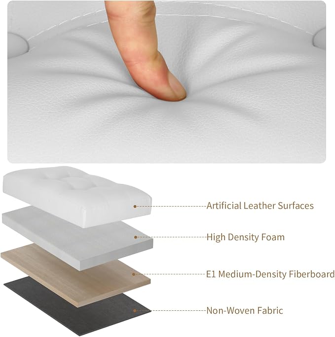 BelugaHelper Ottoman with Storage. Leather Foldable Ottomans with Thick Foam - Image 7