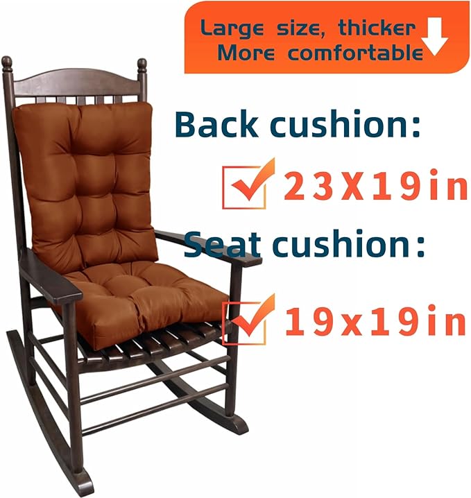Chair Cushion Set for Rocking Chair, Rocking Chair Cushion, Overstuffed Seat - Image 5