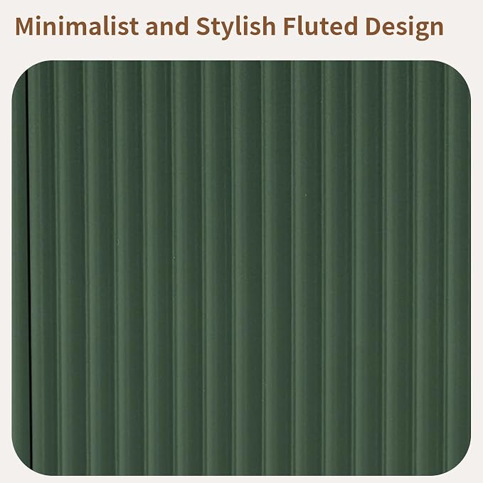 LKTART 64" Buffet Cabinet with Storage, Modern Fluted Accent Sideboard Media - Image 4