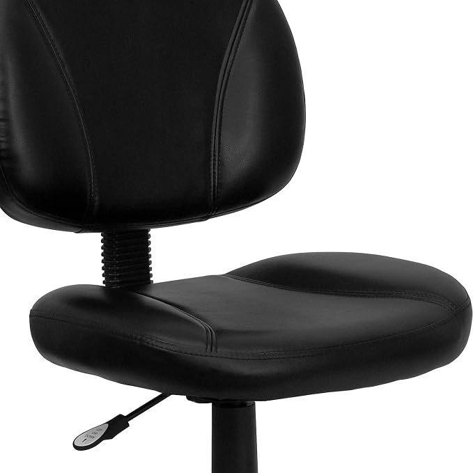 Flash Furniture Ronald Mid-Back Black LeatherSoft Swivel Ergonomic Task Office - Image 10