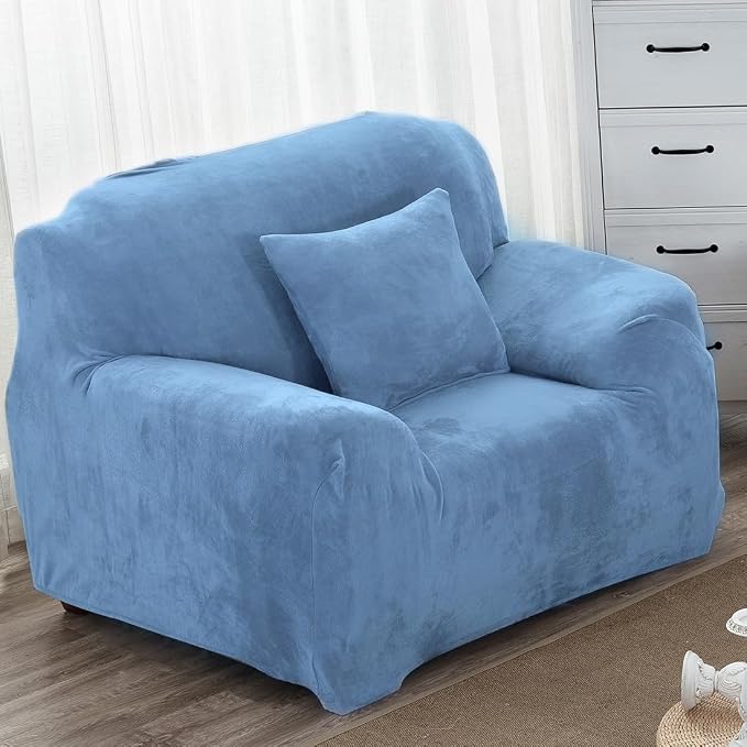 vctops 1-Piece Velvet Plush Stretch Chair Sofa Slipcover Soft Fuzzy Fluffy by vctops