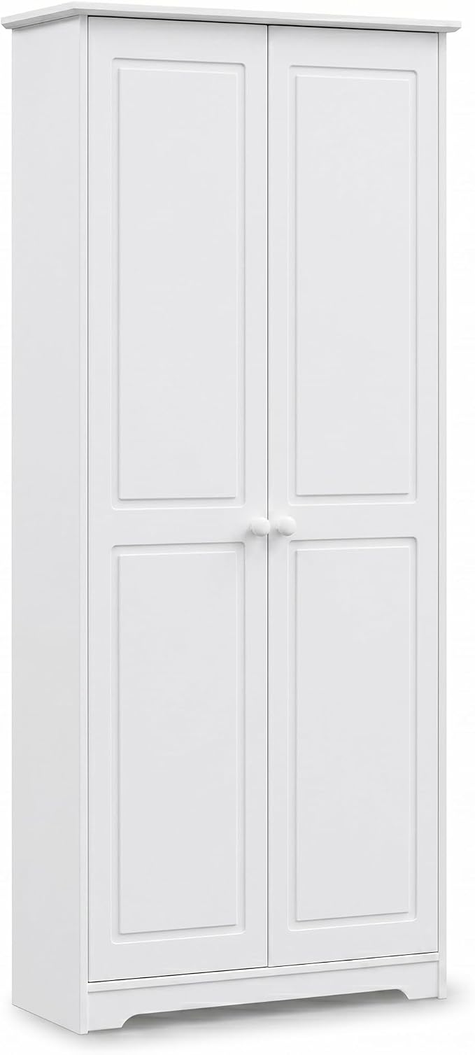 From the Tree Furniture Solid Pine Pantry Cabinet — 72" Tall White Kitchen - Image 3