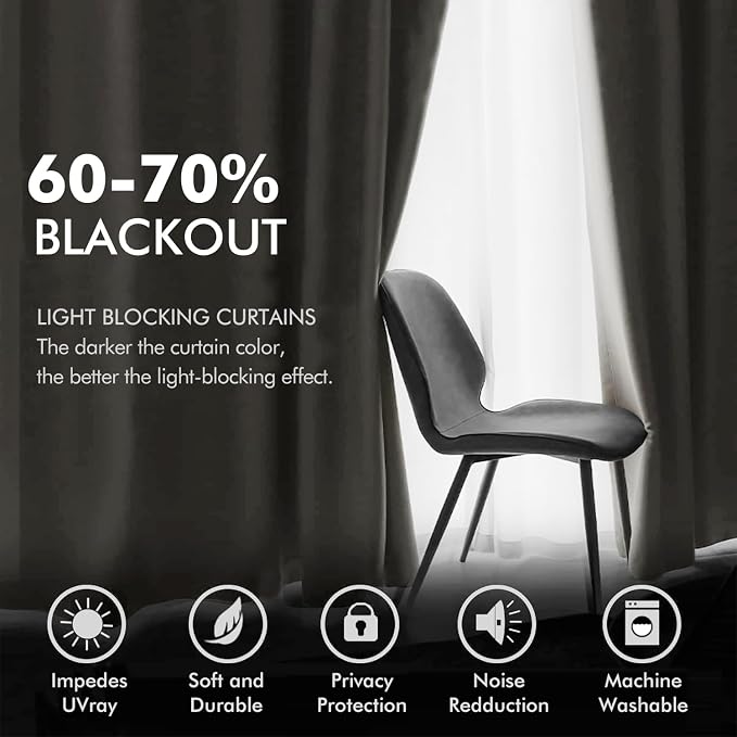 MIULEE Velvet Curtains Ivory Elegant Grommet Curtains Thermal Insulated - Image 4