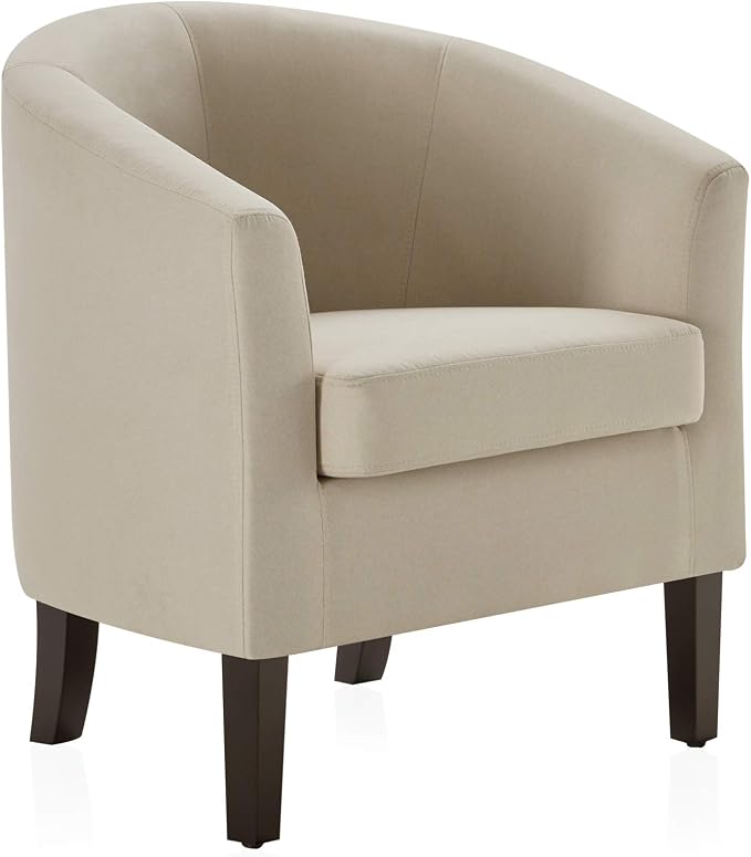 BELLEZE Accent Barrel Chair, Linen Round Club Tub Sofa Corner Chair - Image 6